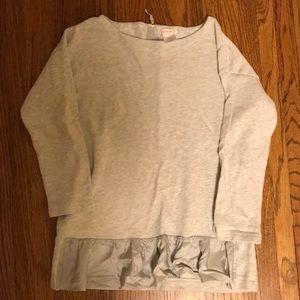 Crewcuts sweater top with ruffle hem